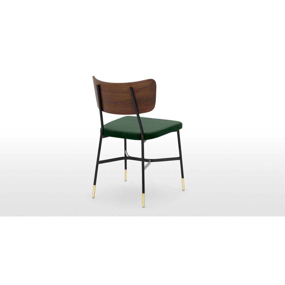 Set of 2 Amalyn Dining Chairs, Walnut and Pine Green Velvet – image 5