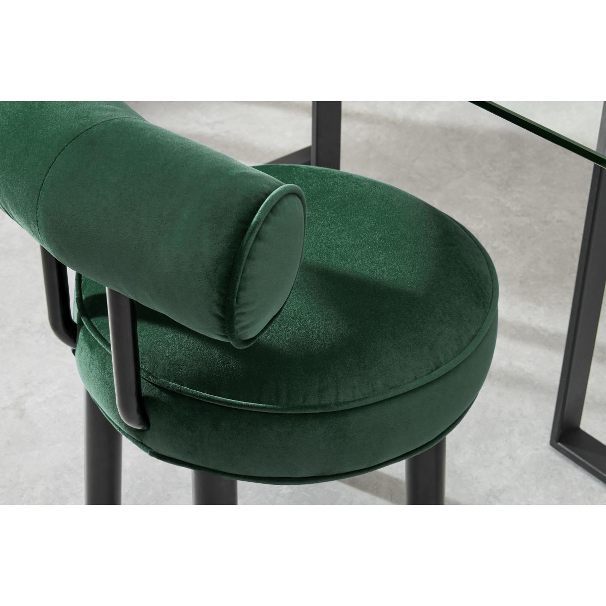 Arais Dining Chair, Moss Green Velvet with Black Legs – image 5