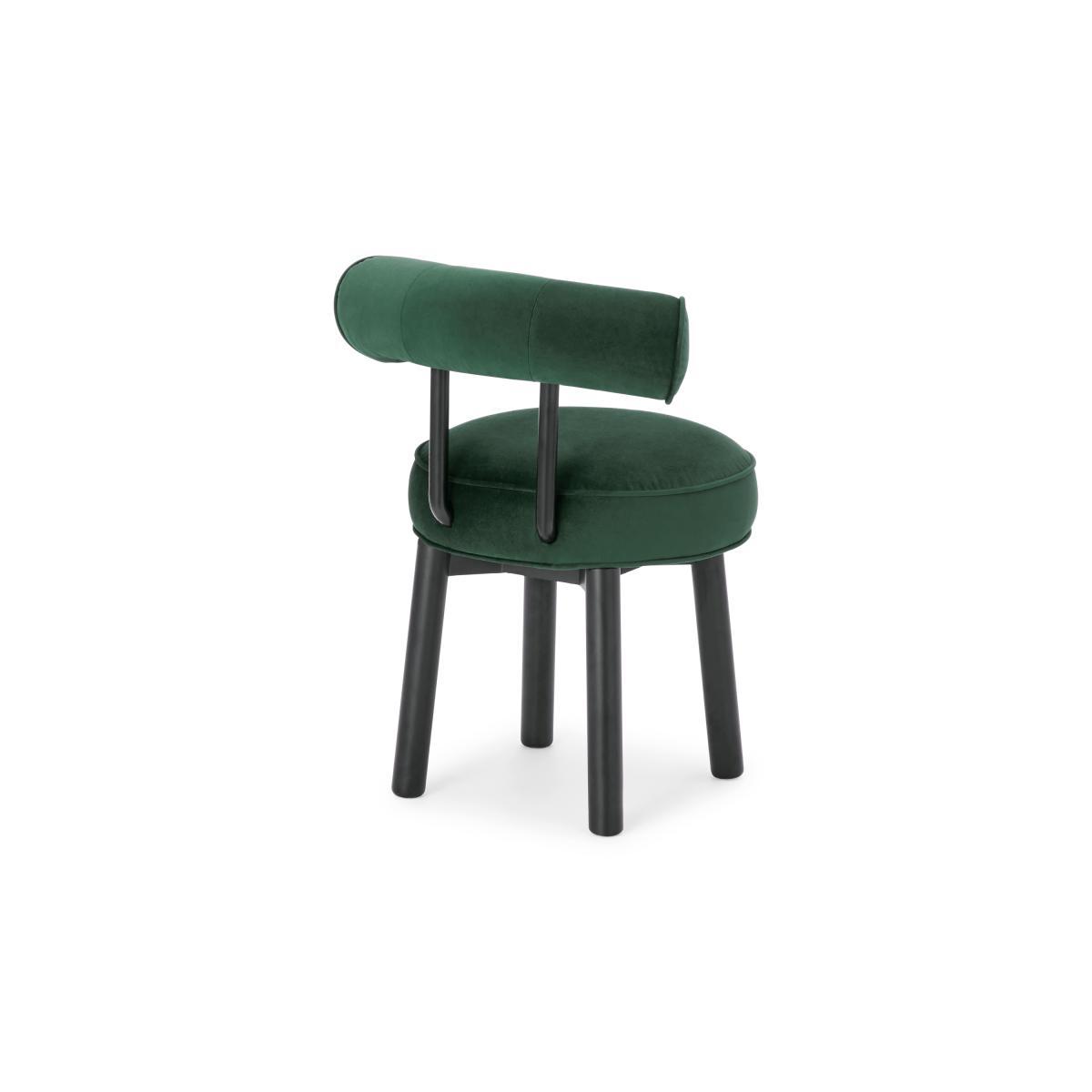 Arais Dining Chair, Moss Green Velvet with Black Legs – image 6
