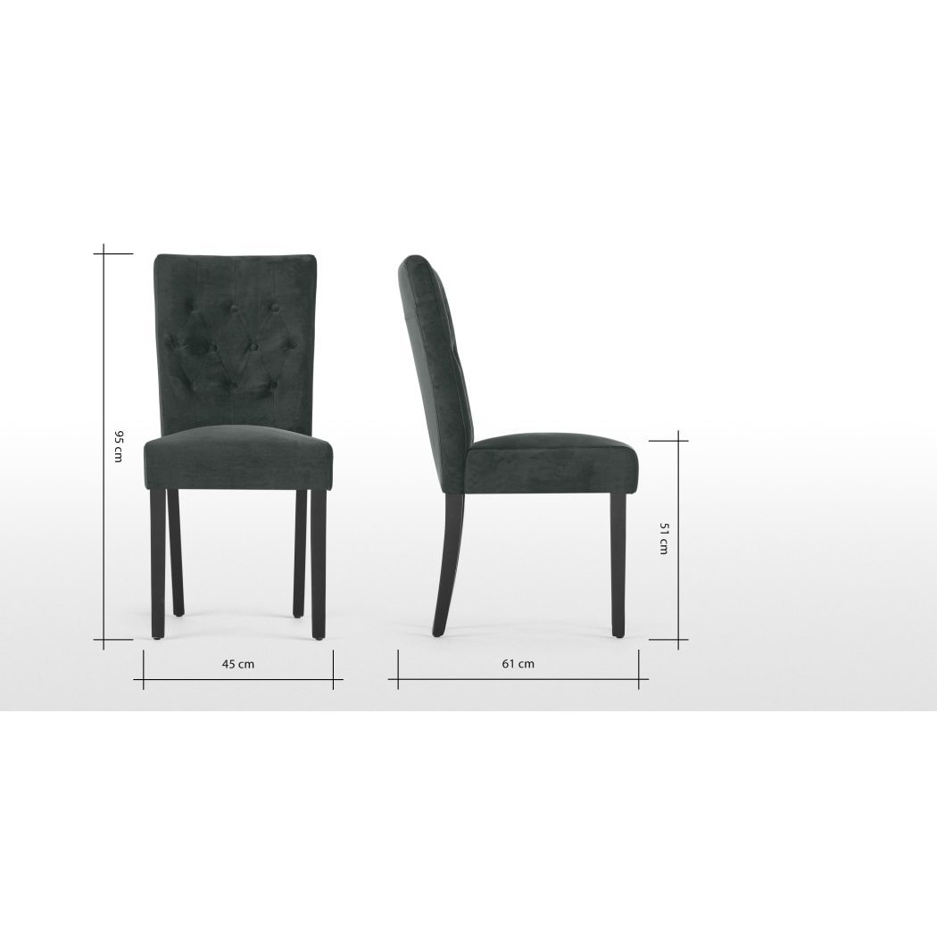 Flynn - Set of 2 Flynn Dining Chairs, Midnight Grey Velvet – image 5