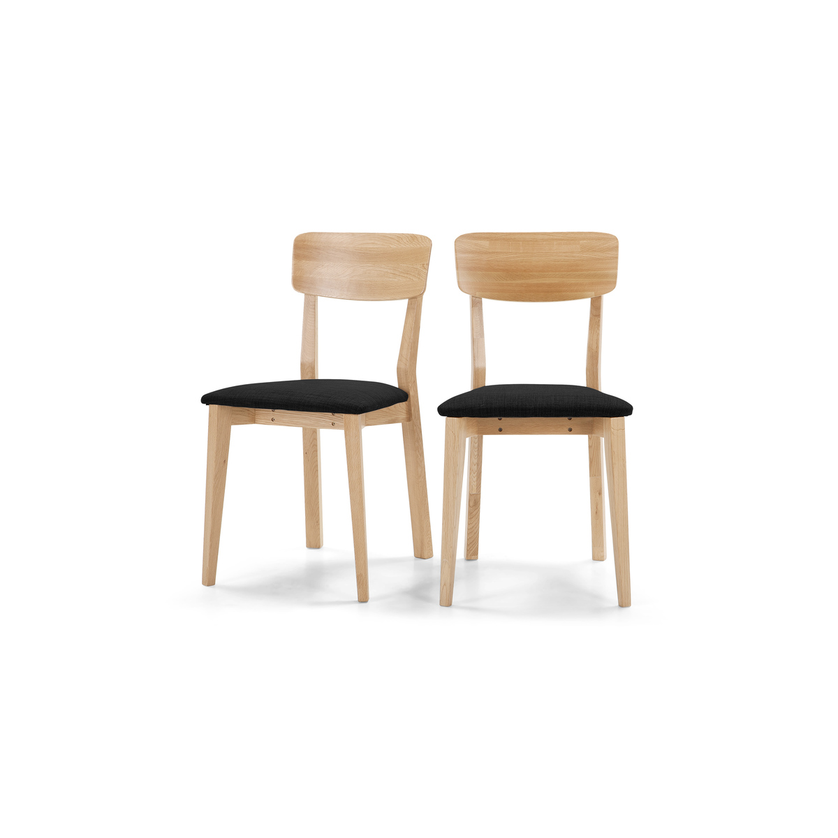 Set of 2 Jenson Dining Chairs, Oak and Dark Grey – image 2