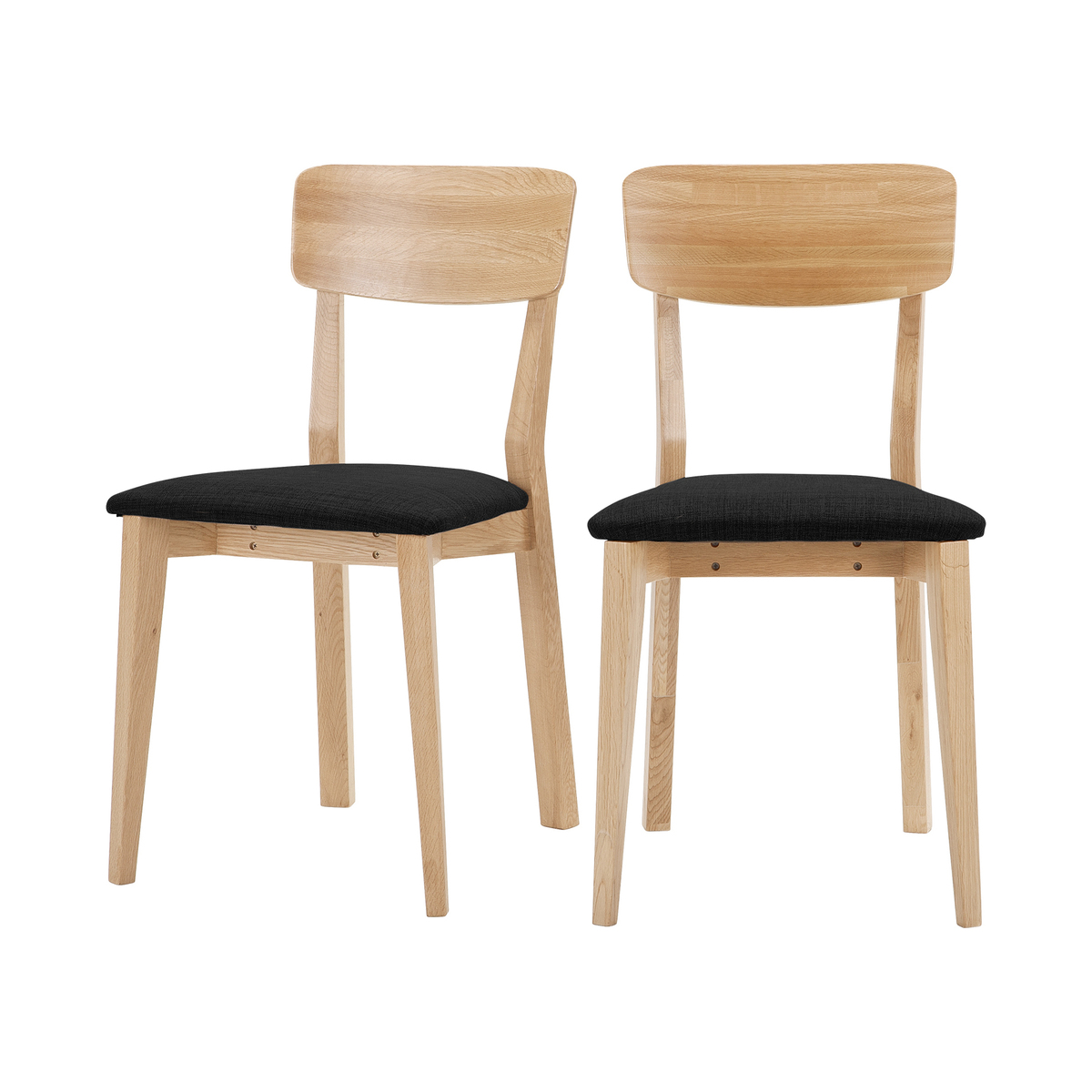 Set of 2 Jenson Dining Chairs, Oak and Dark Grey – image 1
