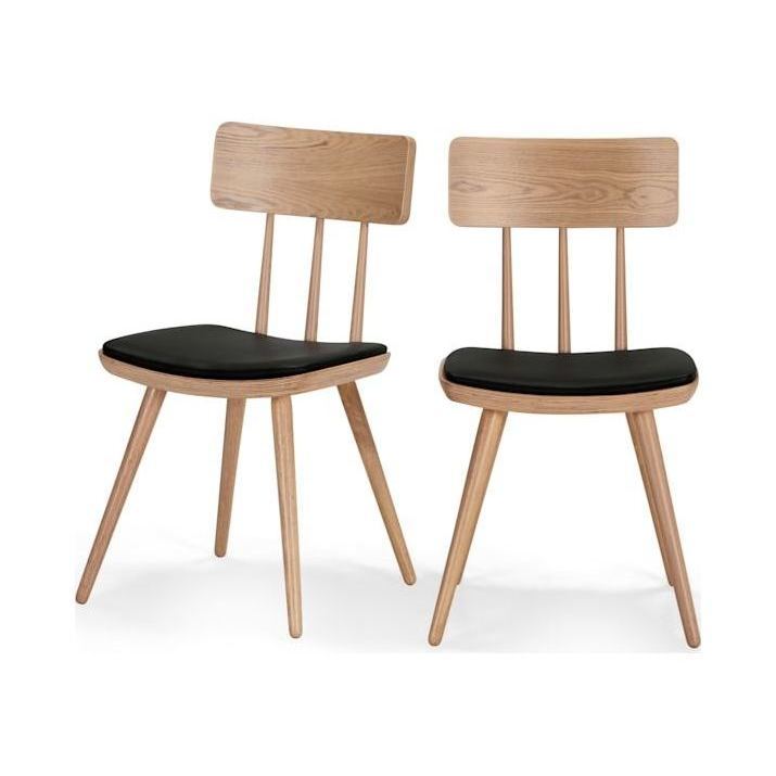 Kitson - Set of 2 Kitson Dining Chairs, Natural Ash and Black – image 2