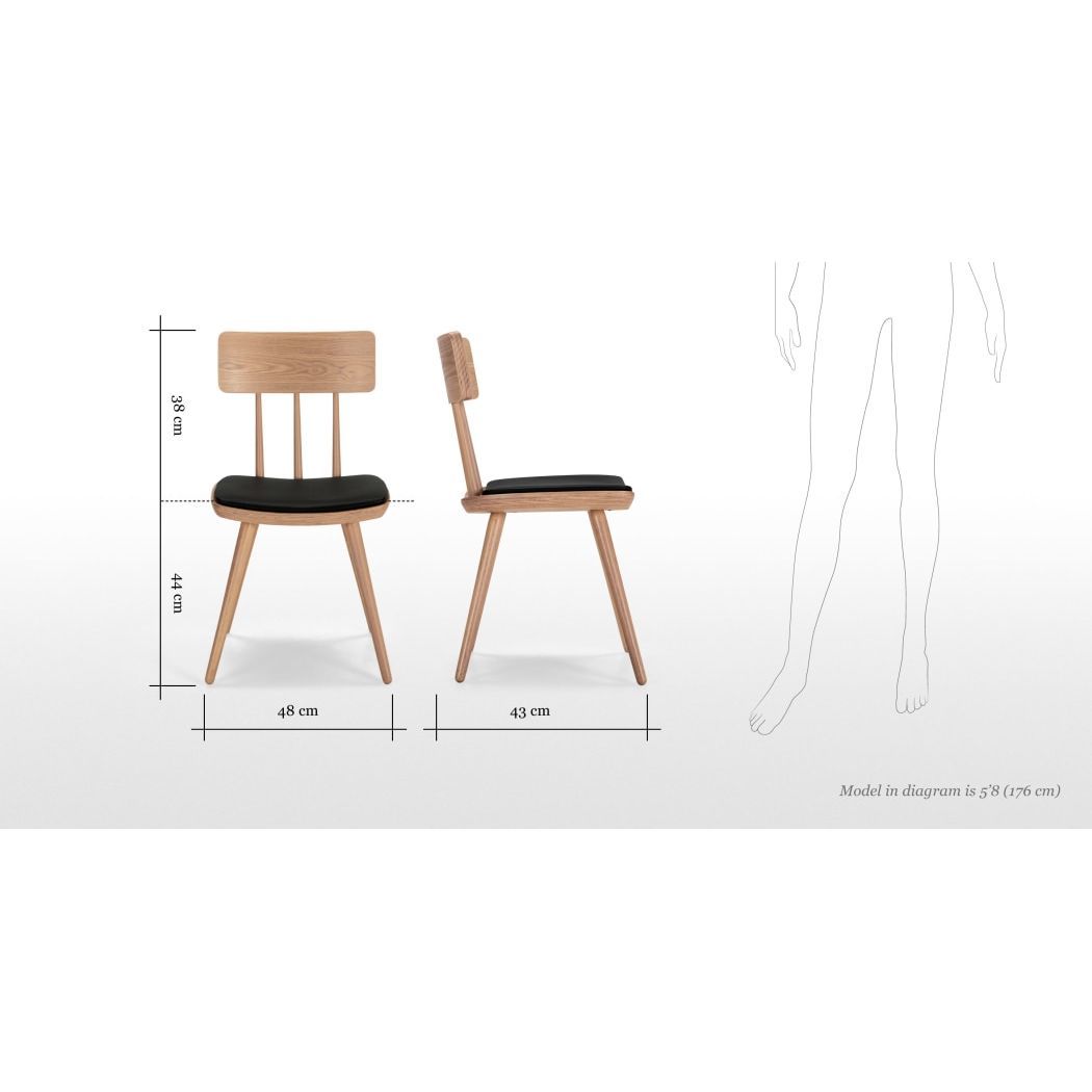 Kitson - Set of 2 Kitson Dining Chairs, Natural Ash and Black – image 8