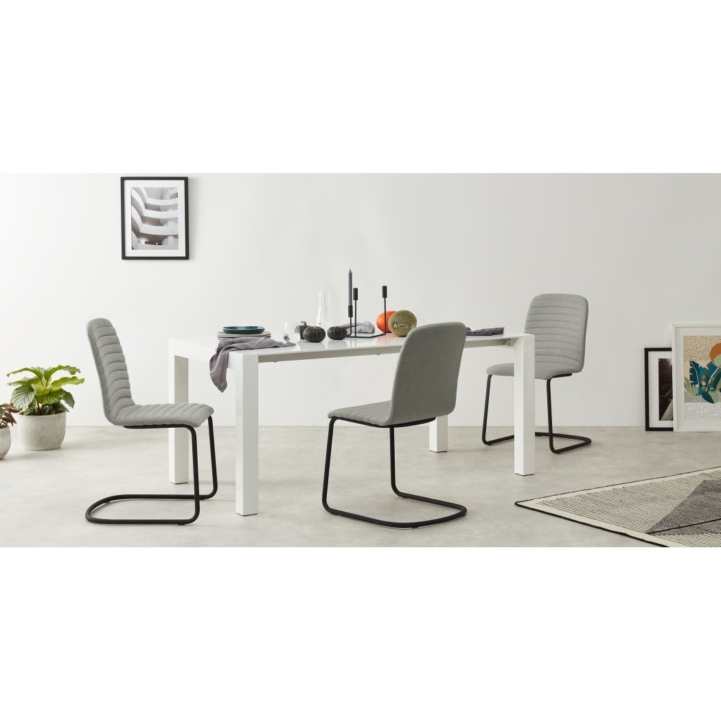 Cata - Set of 2 Cata Cantilever Dining Chairs, Quilted Marl Grey – image 2