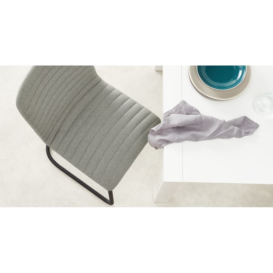 Cata - Set of 2 Cata Cantilever Dining Chairs, Quilted Marl Grey – image 3