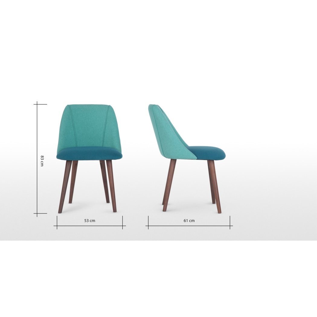 Lule - Set of 2 Lule Dining Chairs. Mineral Blue and Emerald Green – image 7
