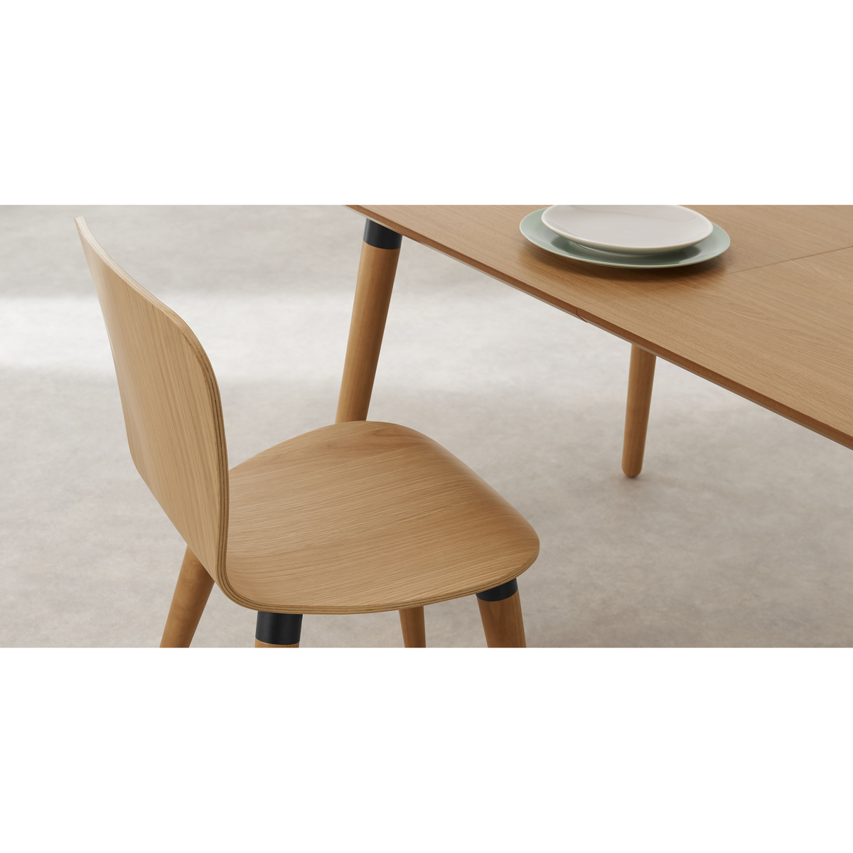 Set of 2 Edelweiss Dining Chairs, Oak and Black – image 2