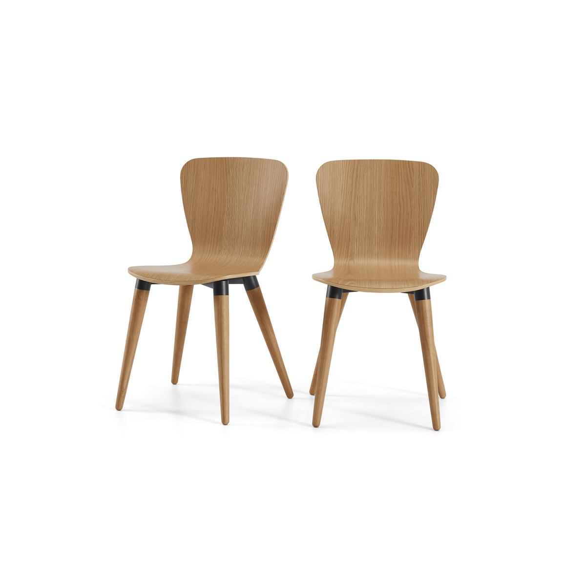 Set of 2 Edelweiss Dining Chairs, Oak and Black – image 8