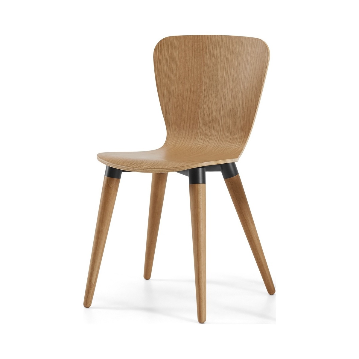 Set of 2 Edelweiss Dining Chairs, Oak and Black – image 1