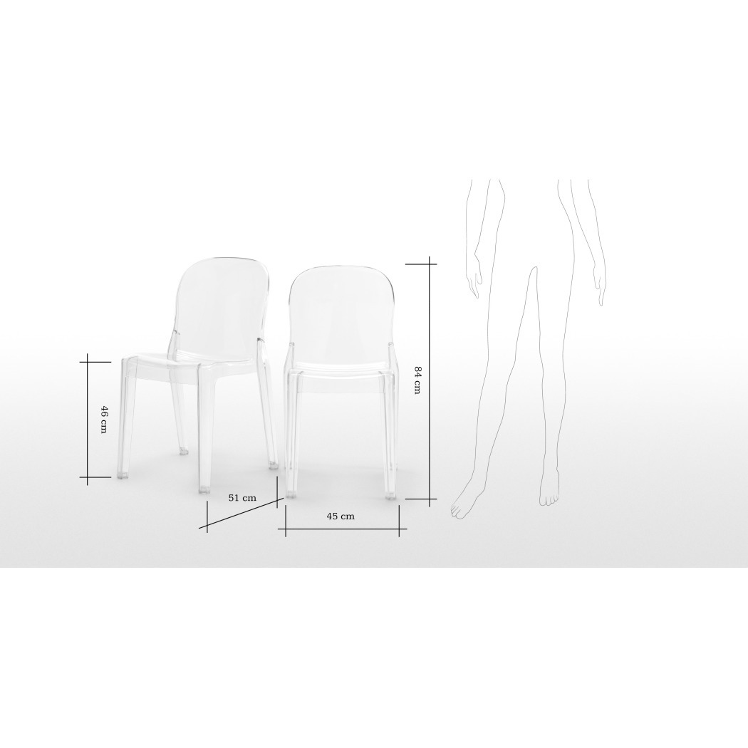 Jelly - Set of 2 Jelly Acrylic Chairs, Clear – image 8