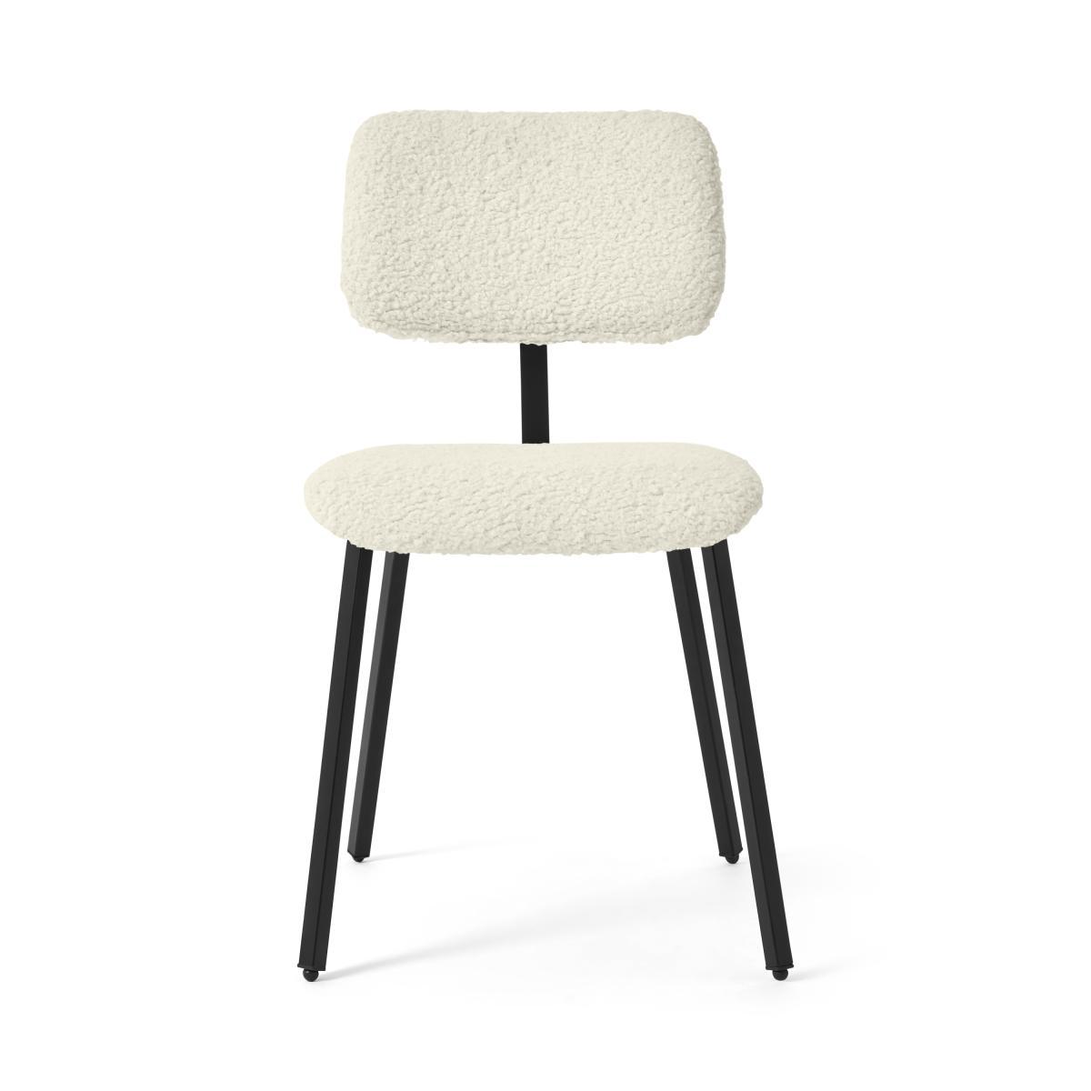 Solomon Dining Chair, Faux Sheepskin with Black Legs – image 2