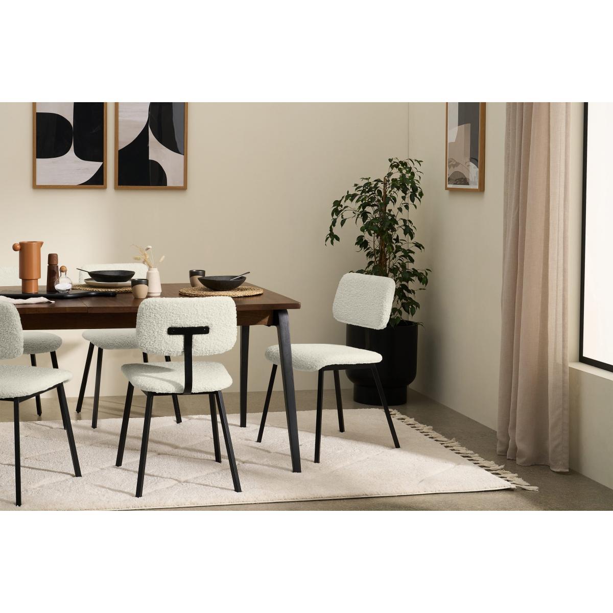 Solomon Dining Chair, Faux Sheepskin with Black Legs – image 3