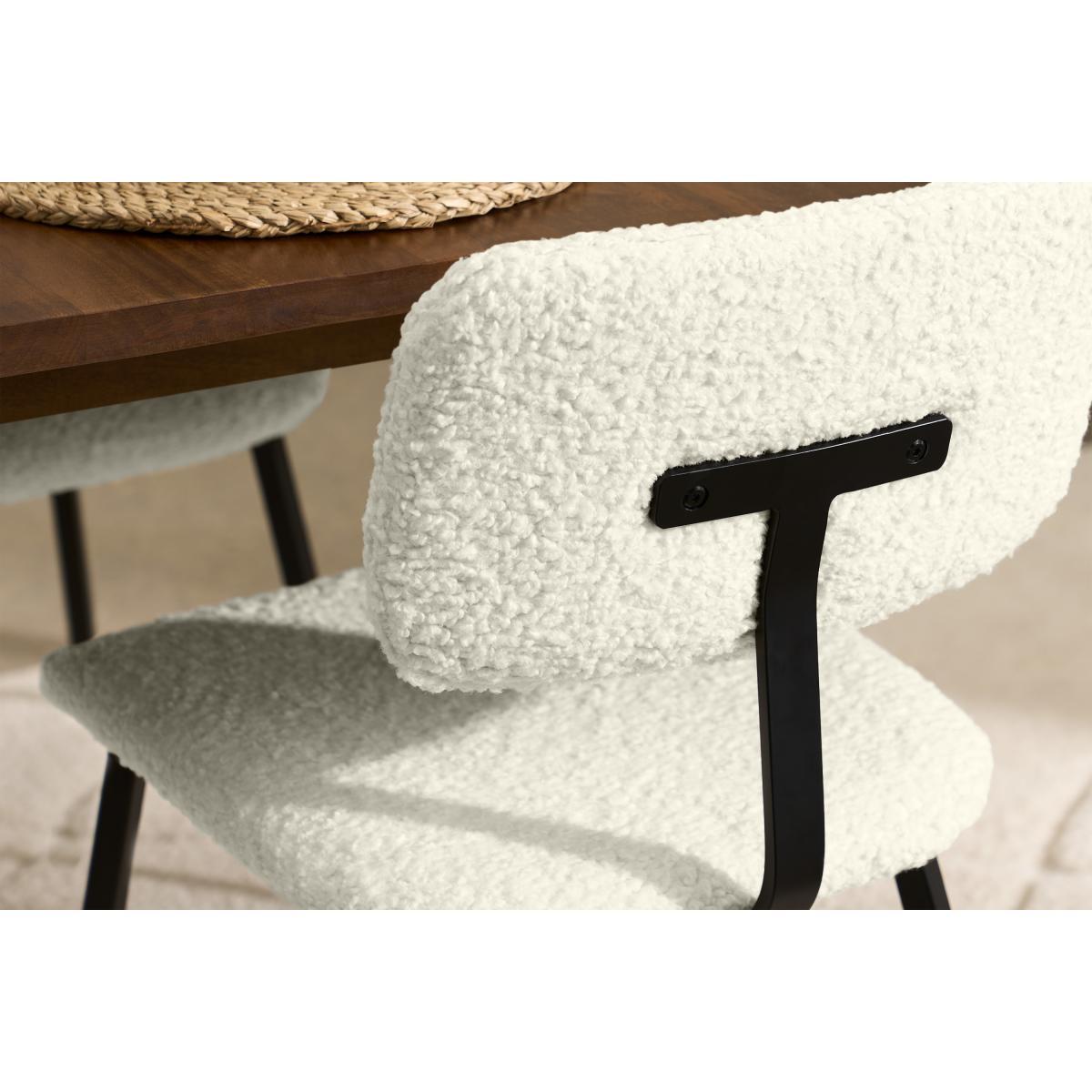 Solomon Dining Chair, Faux Sheepskin with Black Legs – image 4
