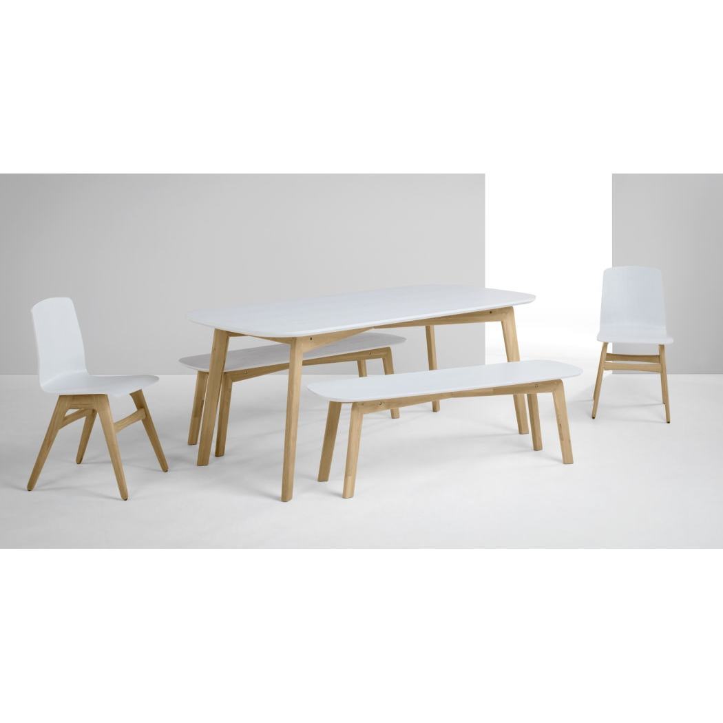 Dante - Set of 2 Dante Dining Chair, Oak and White – image 3
