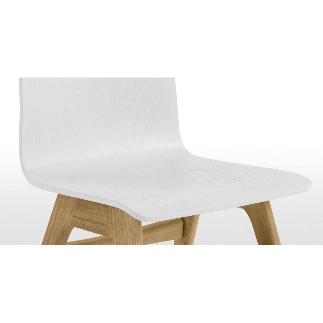 Dante - Set of 2 Dante Dining Chair, Oak and White – image 4