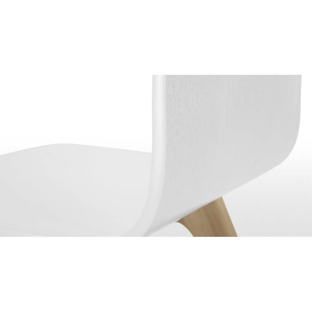 Dante - Set of 2 Dante Dining Chair, Oak and White – image 5