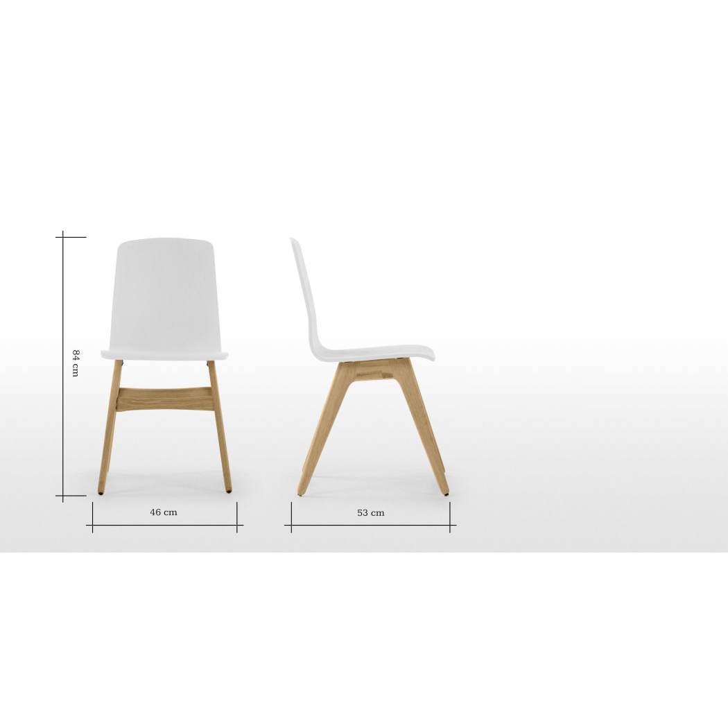 Dante - Set of 2 Dante Dining Chair, Oak and White – image 6