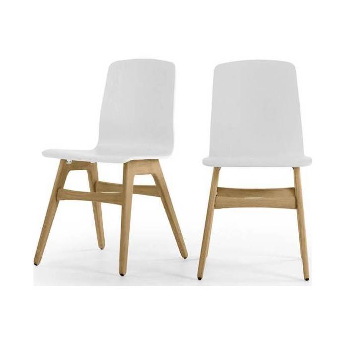 Dante - Set of 2 Dante Dining Chair, Oak and White – image 1