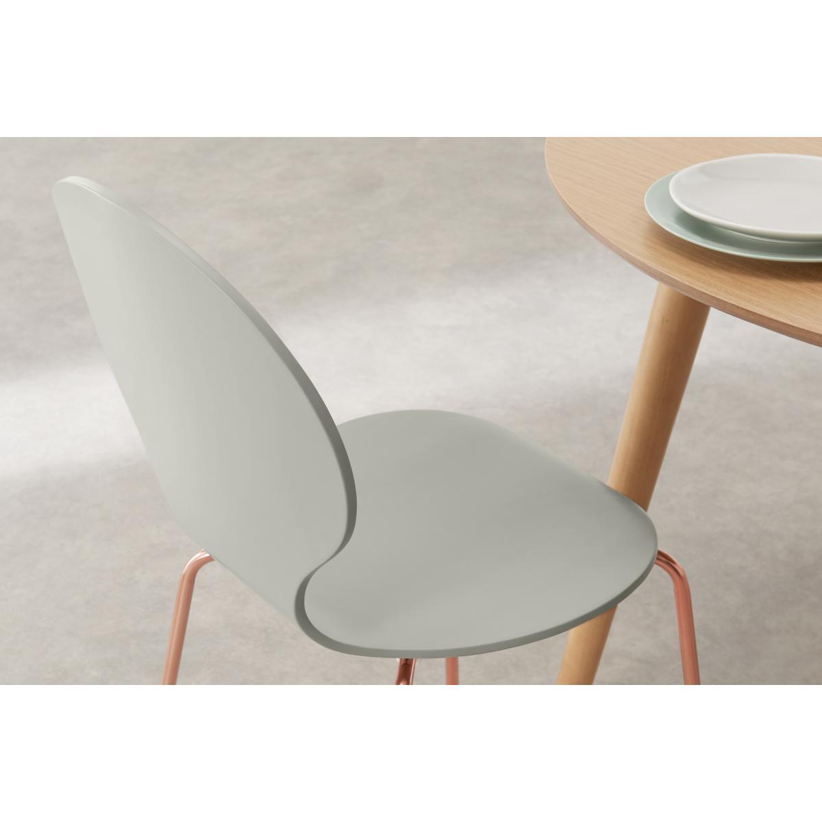 Set of 2 Kitsch Dining Chairs, Willow Grey and Copper Legs – image 5