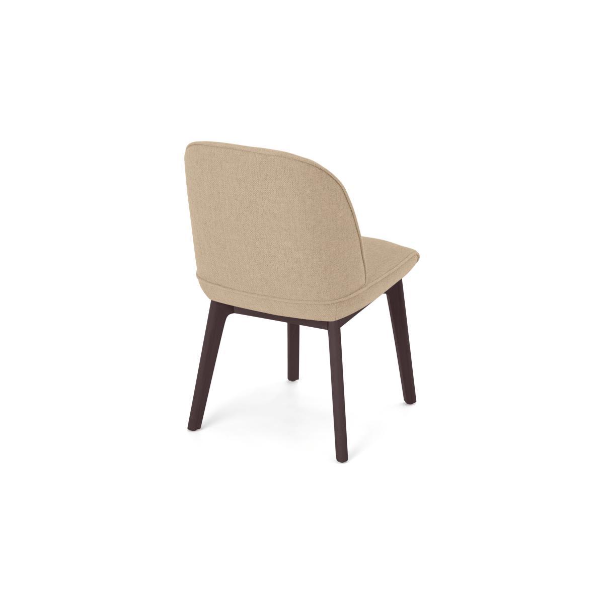 Erdee Set of 2 Dining Chairs, Soft Beige Weave with Dark Stain Legs – image 5
