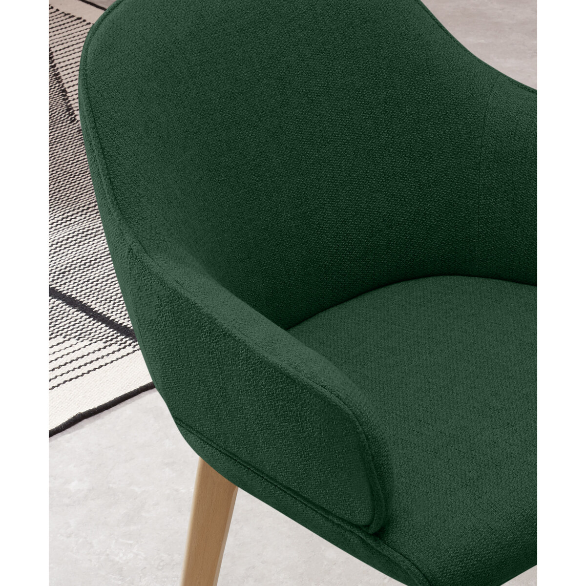 Erdee Carver Dining Chair, Forest Green Weave – image 3
