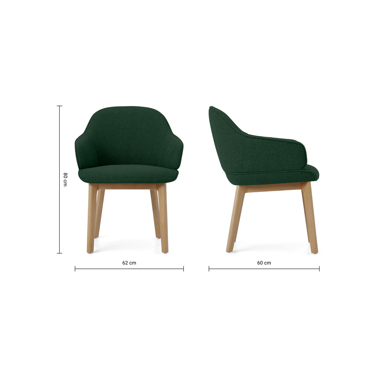 Erdee Carver Dining Chair, Forest Green Weave – image 5