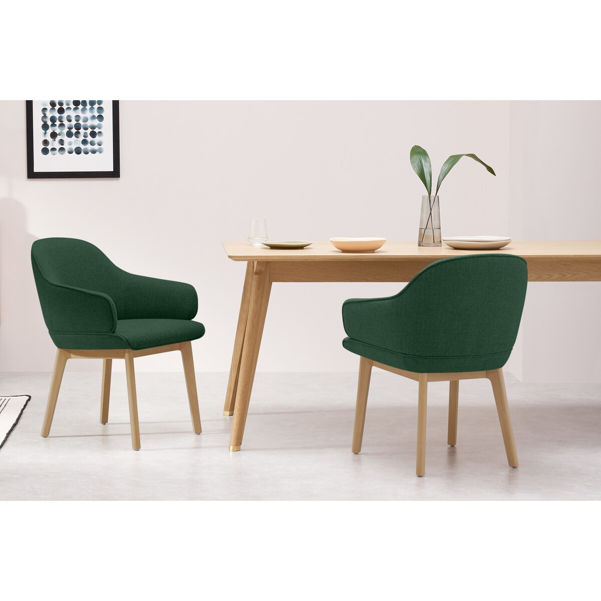 Erdee Carver Dining Chair, Forest Green Weave – image 6