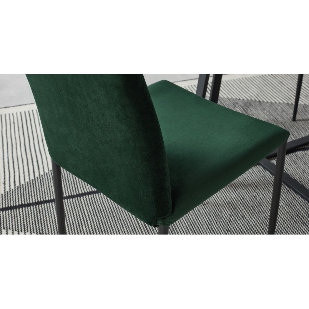 Braga - Set of 2 Braga Dining Chairs, Pine Green Velvet – image 3