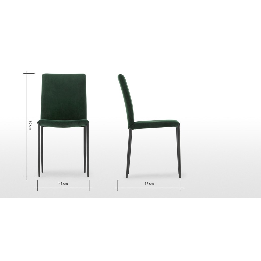 Braga - Set of 2 Braga Dining Chairs, Pine Green Velvet – image 5