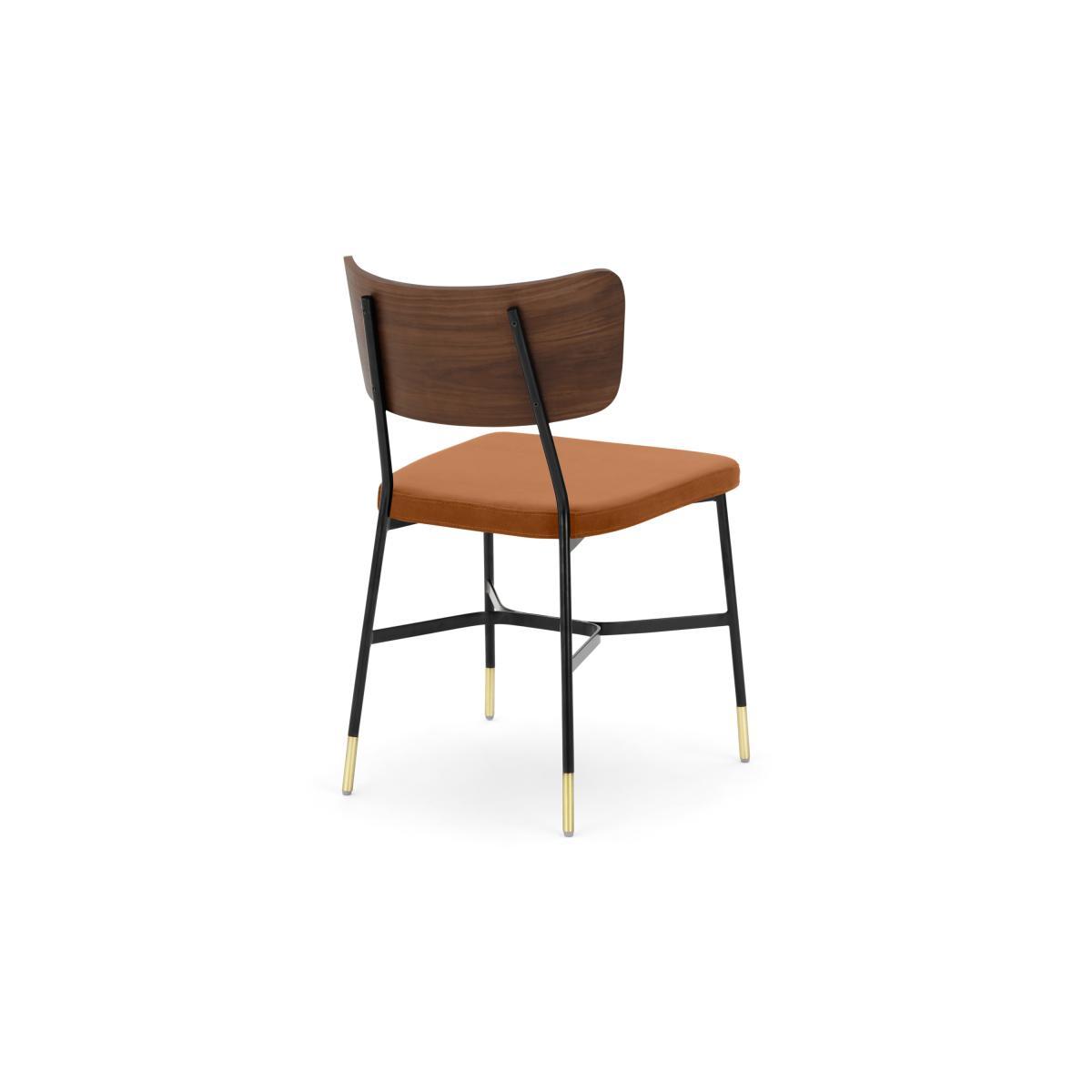 Amalyn Set of 2 Dining Chairs, Rust Velvet & Walnut – image 5