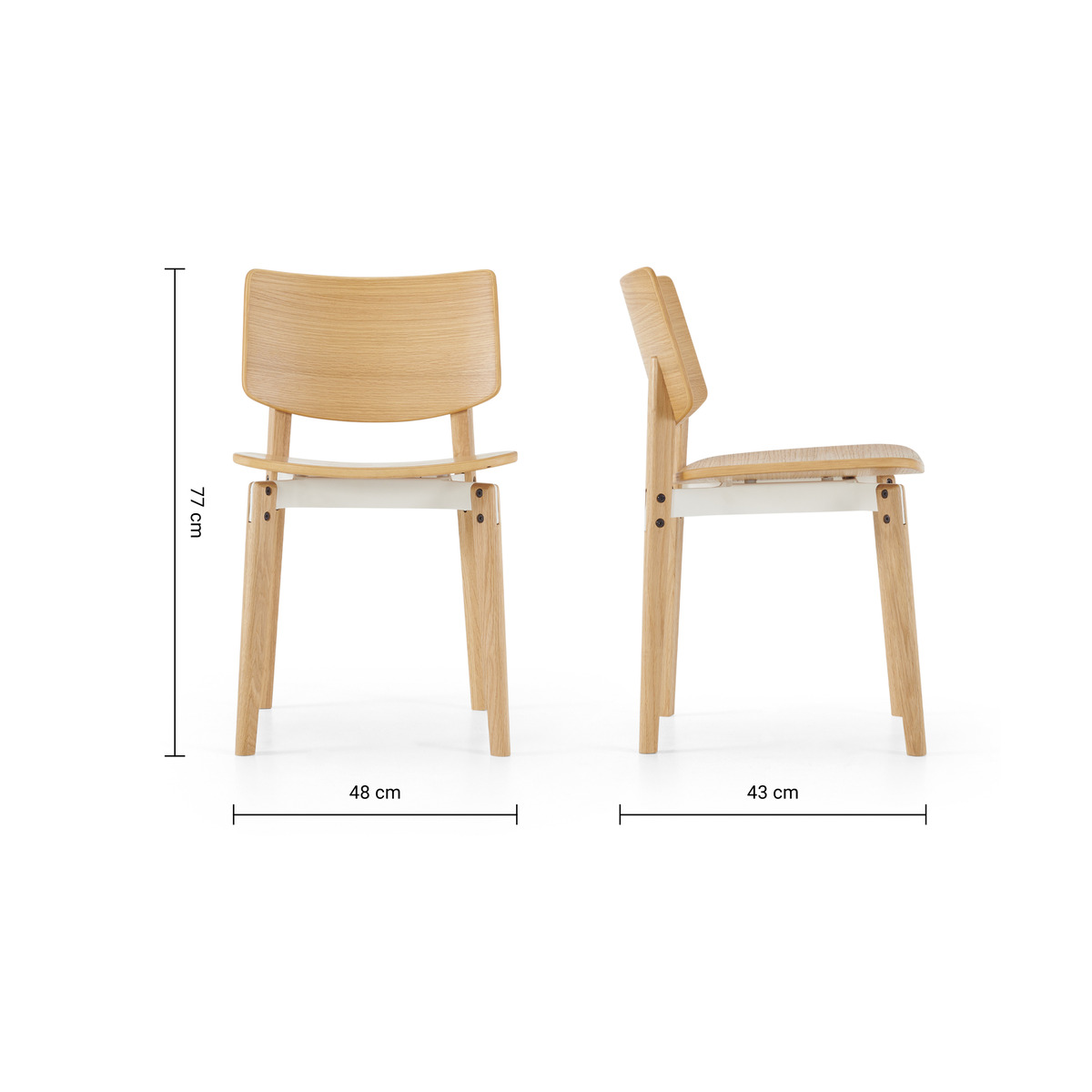 Mellor Set of 2 Dining Chairs, Oak & Textured White – image 5