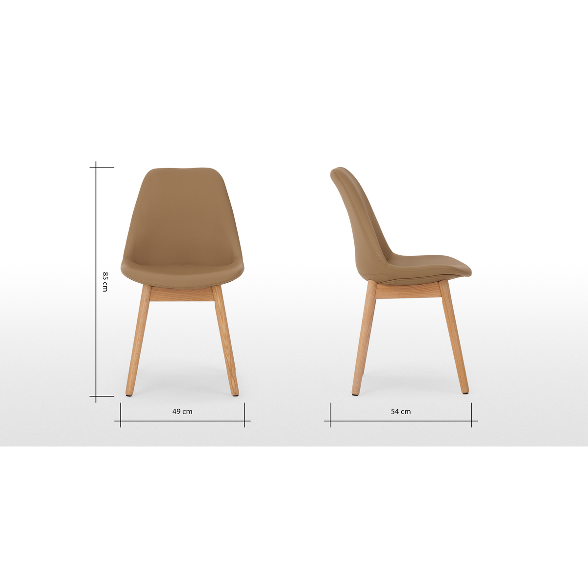 Thelma Dining chair, Tan PU and Oak – image 2