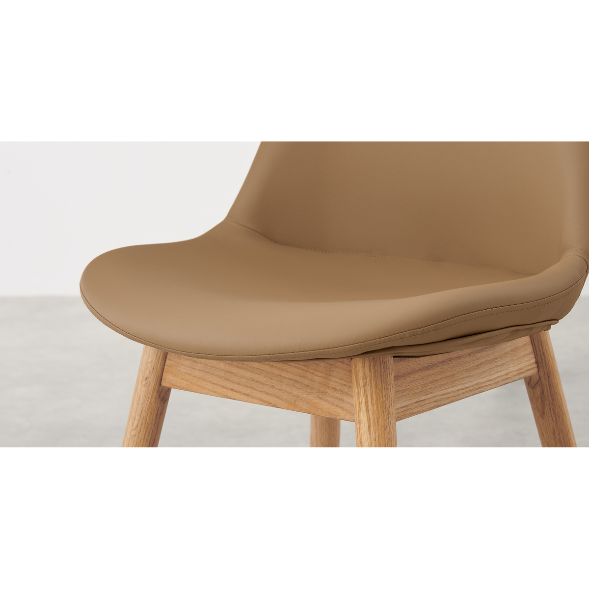 Thelma Dining chair, Tan PU and Oak – image 5