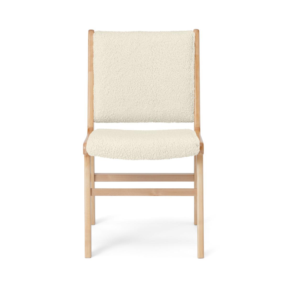 Rami Dining Chair, Faux Sheepskin & Natural – image 2