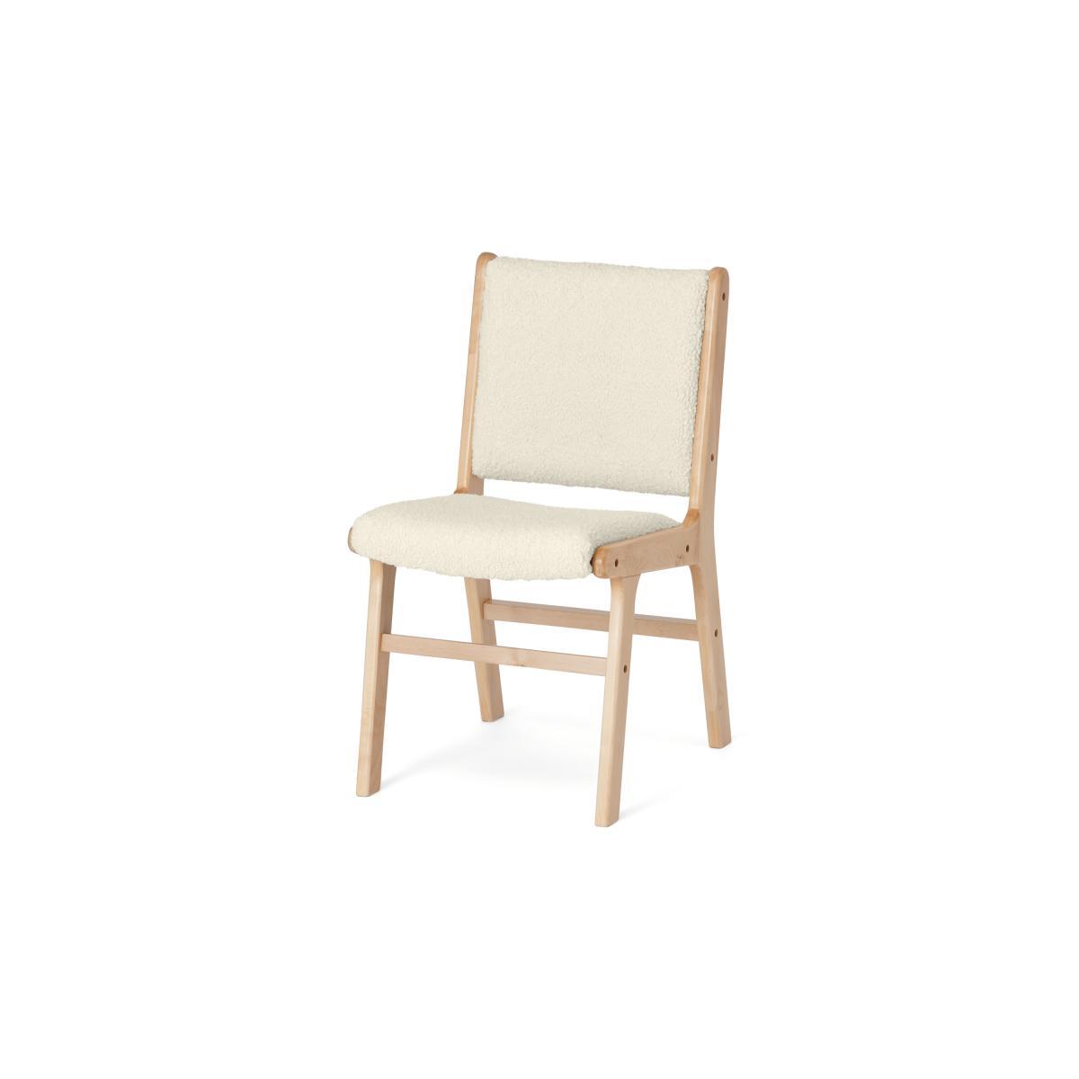 Rami Dining Chair, Faux Sheepskin & Natural – image 3
