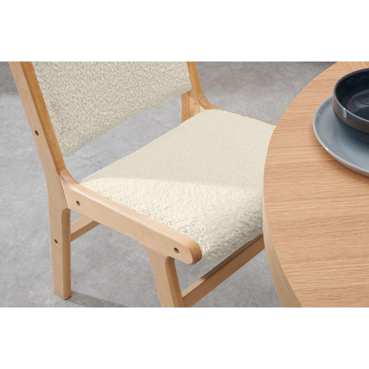 Rami Dining Chair, Faux Sheepskin & Natural – image 5