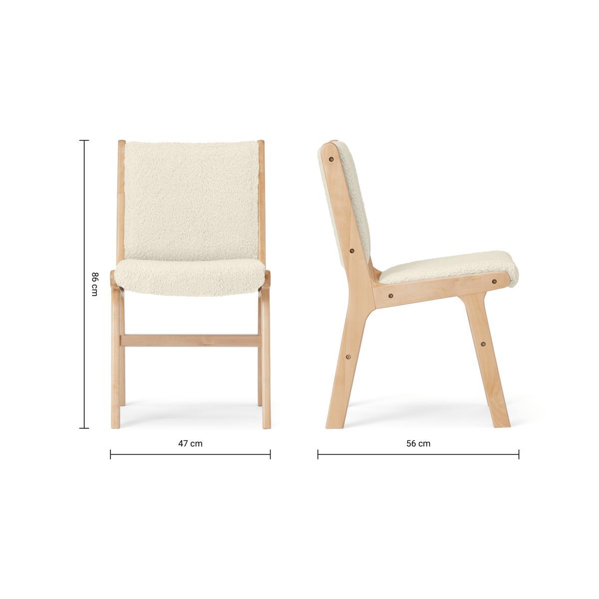 Rami Dining Chair, Faux Sheepskin & Natural – image 8
