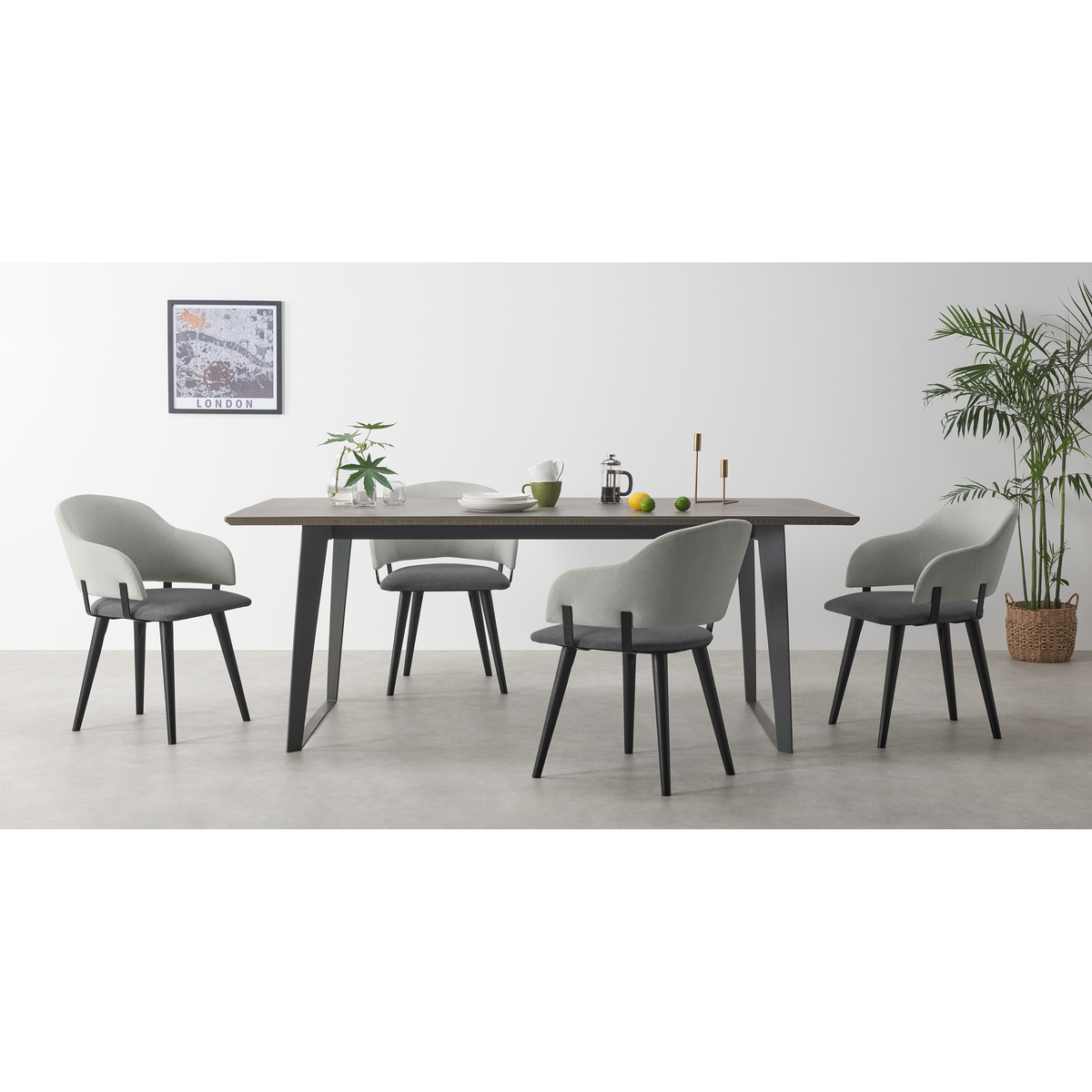 Set of 2 Neilson Carver Dining Chairs, Marl and Hail Grey – image 3