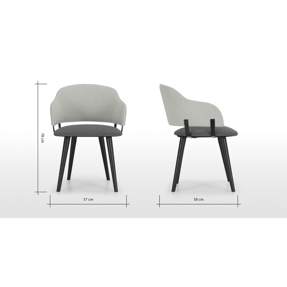 Set of 2 Neilson Carver Dining Chairs, Marl and Hail Grey – image 8