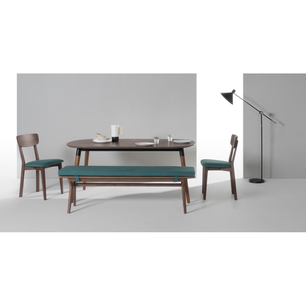 Jenson - Set of 2 Jenson Dining chairs, Dark Stain Oak and Mineral Blue – image 2