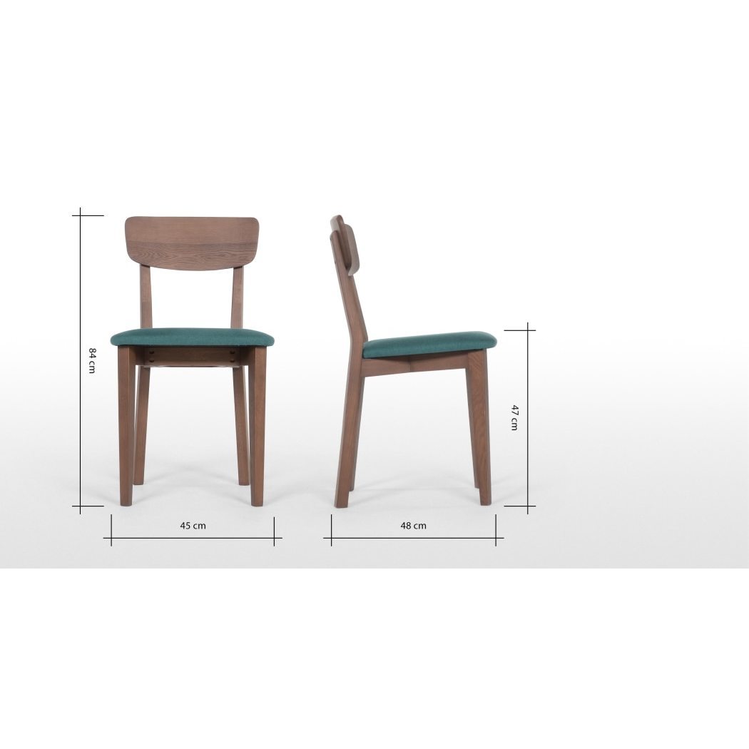 Jenson - Set of 2 Jenson Dining chairs, Dark Stain Oak and Mineral Blue – image 7