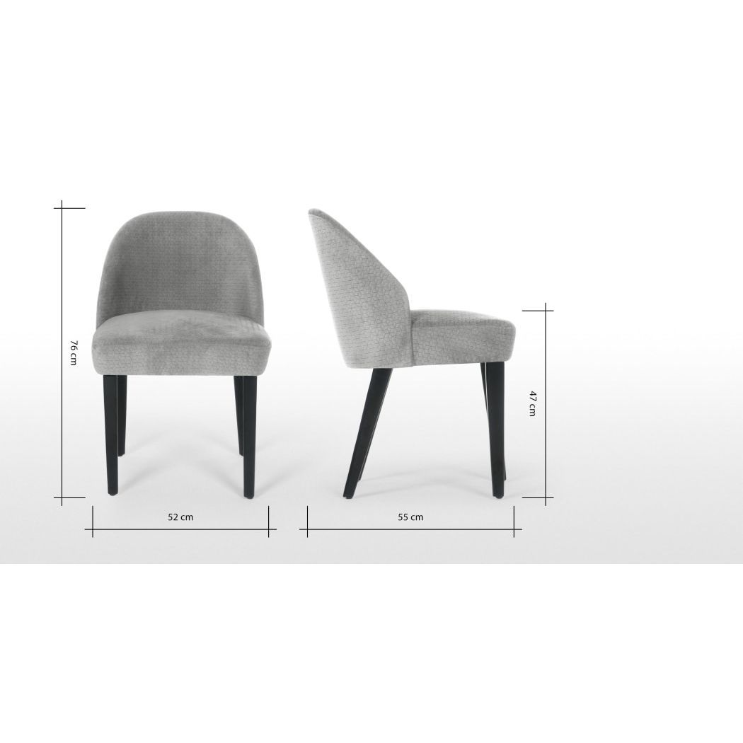 Alec - Set of 2 Alec Dining Chairs, Quilted Grey – image 5