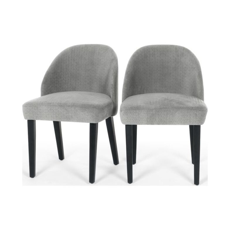 Alec - Set of 2 Alec Dining Chairs, Quilted Grey – image 1