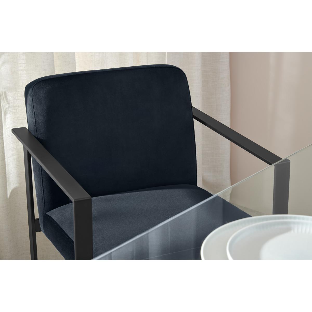Saffie Carver Dining Chair, Moonlight Blue Velvet with Black Legs – image 5