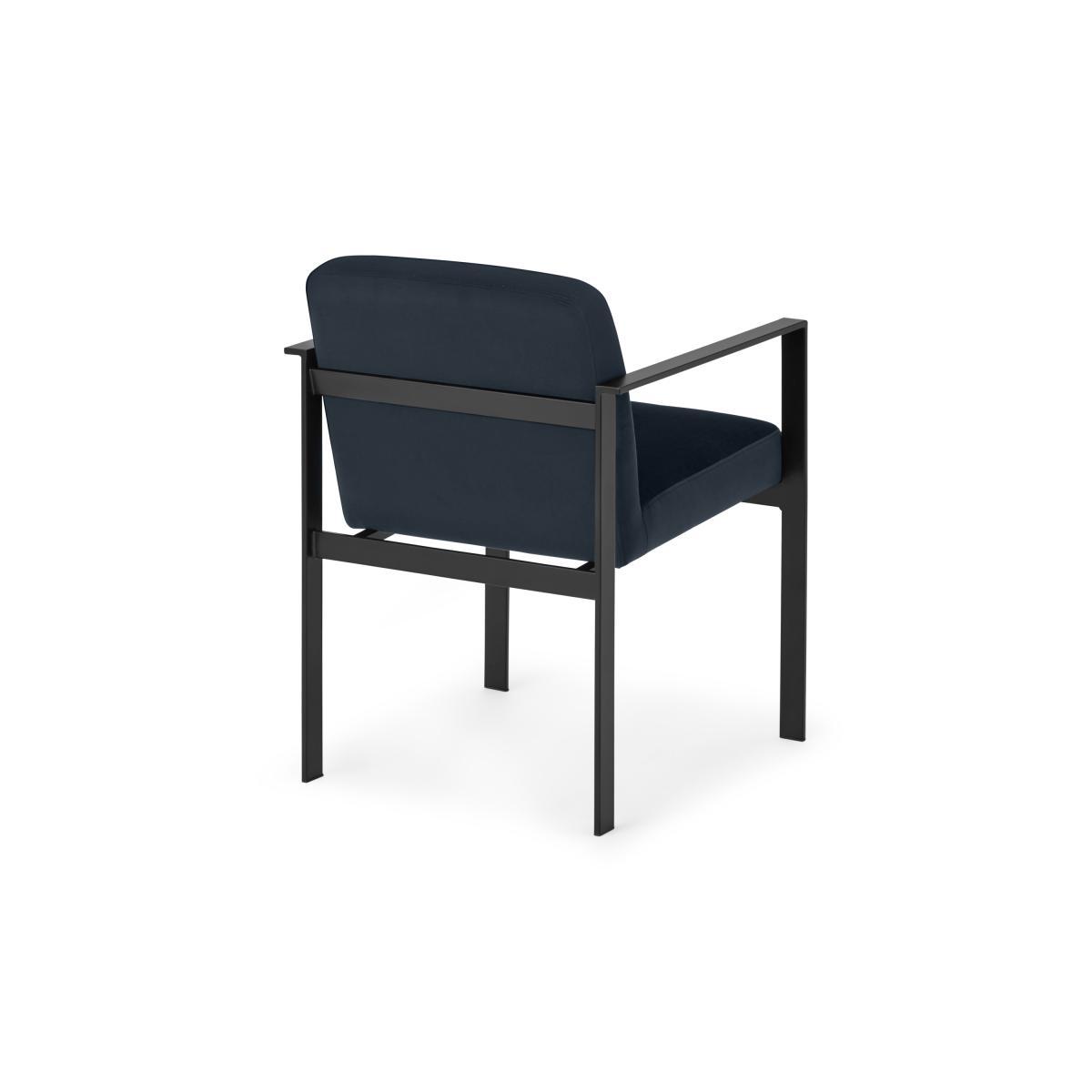 Saffie Carver Dining Chair, Moonlight Blue Velvet with Black Legs – image 6