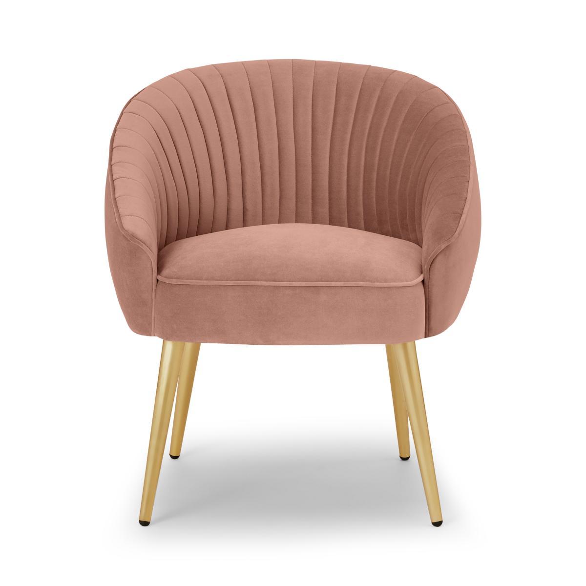 Avei Dining Chair, Blossom Pink Velvet with Brass Legs – image 2