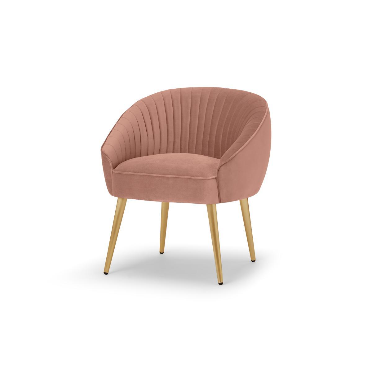 Avei Dining Chair, Blossom Pink Velvet with Brass Legs – image 3