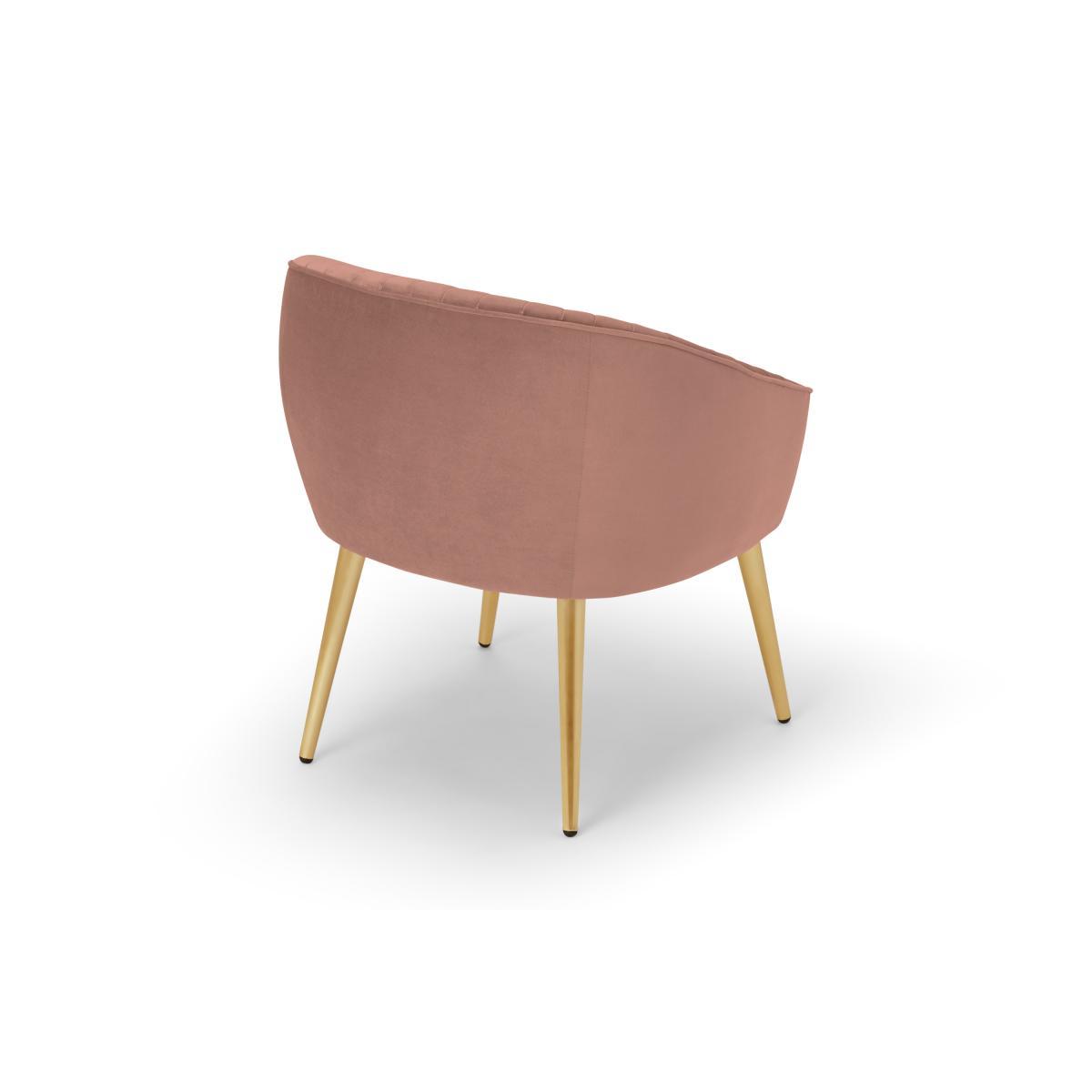 Avei Dining Chair, Blossom Pink Velvet with Brass Legs – image 6