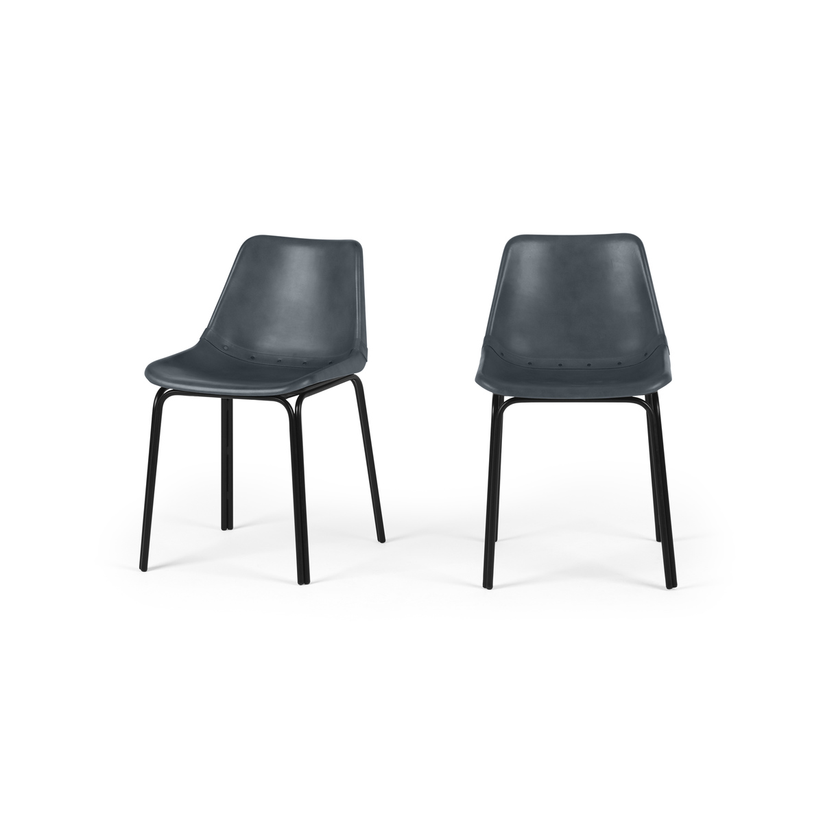 Lodi Set of 2 Dining Chairs, Grey and Black – image 4